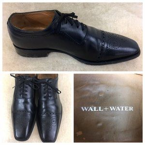 Wall+Water Brogue Black leather Apron Oxford shoes Men Sz 10.5 US Made In Italy